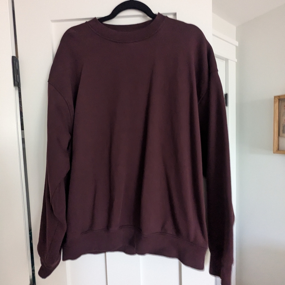 New Colorful Standard Dark burgundy Organic Cotton Crew Sweatshirt L